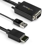 StarTech.com 10ft VGA to HDMI Converter Cable with USB Audio Support & Power - Analog to Digital Video Adapter Cable to connect a VGA PC to HDMI Display - 1080p Male to Male Monitor Cable