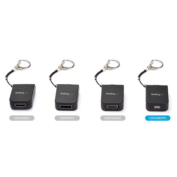 StarTech.com Compact USB C to Mini DisplayPort Adapter - 8K 60Hz/4K USB-C to mDP 1.4 Video Converter w/Keychain Ring - USB Type-C DP Alt Mode (HBR3 HDR DSC) to mDP Monitor - TB3 Compatible