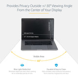 StarTech.com Laptop Privacy Screen for 15 inch MacBook Pro & MacBook Air - Magnetic Removable Security Filter - Blue Light Reducing Screen Protector 16:10 - Matte/Glossy - +/-30 Degree