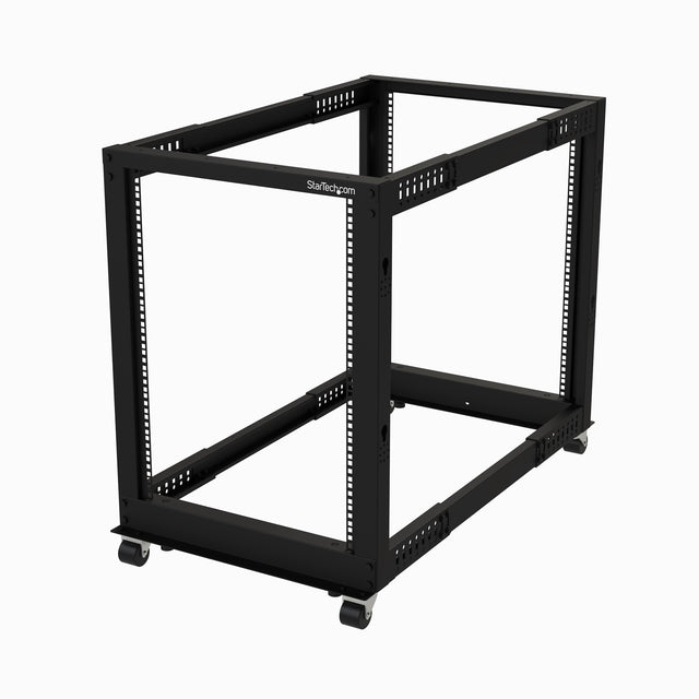 StarTech.com 15U 4-Post Server Rack, 19in Open Frame Rack with 40in (101cm) Mounting Depth and 1200lb (544kg) Weight Capacity, Mobile or Floor Mount IT Rack