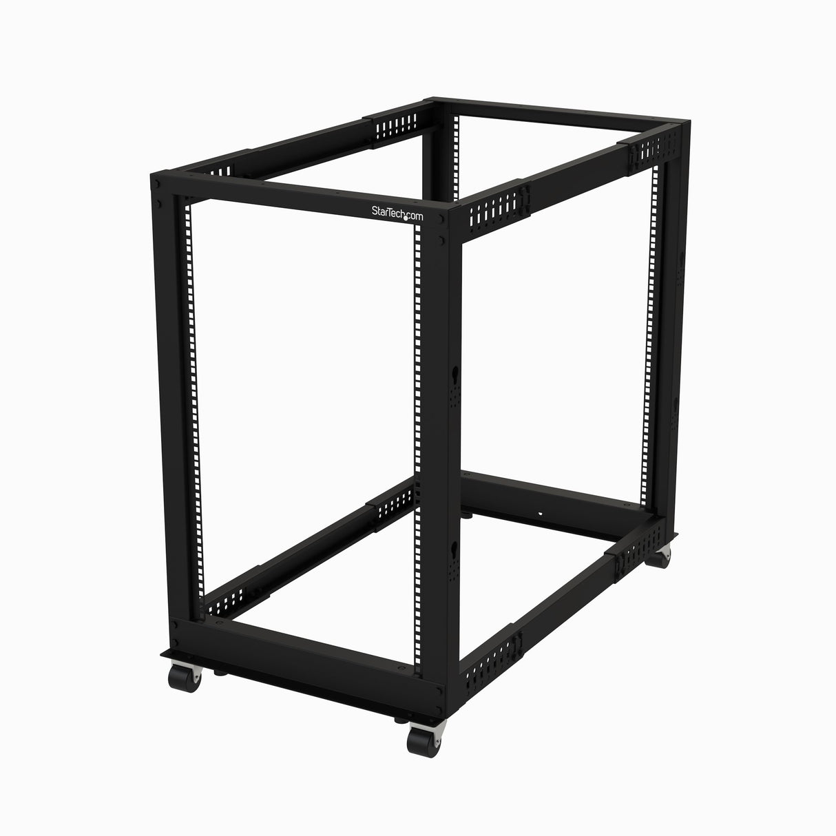 StarTech.com 18U 4-Post Server Rack, 19in Open Frame Rack with 40in (101cm) Mounting Depth and 1200lb (544kg) Weight Capacity, Mobile or Floor Mount IT Rack