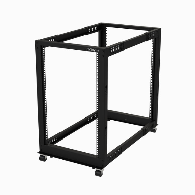 StarTech.com 18U 4-Post Server Rack, 19in Open Frame Rack with 40in (101cm) Mounting Depth and 1200lb (544kg) Weight Capacity, Mobile or Floor Mount IT Rack