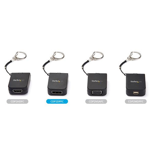 StarTech.com Compact USB C to DisplayPort 1.4 Adapter - 8K 60Hz/4K USB-C to DP Video Converter w/ Keychain Ring - USB Type-C DP Alt Mode (HBR3 HDR DSC) to DP Monitor Dongle - TB3 Compatible