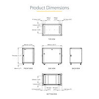 StarTech.com 15U Enterprise-Grade Flat Pack Server Rack Cabinet, 19in Enclosed 4-Post Rack with 29in (75cm) Mounting Depth and 1764lb (800kg) Weight Capacity