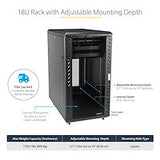StarTech.com 18U Enterprise-Grade Flat Pack Server Rack Cabinet, 19in Enclosed 4-Post Rack with 29in (75cm) Mounting Depth and 1764lb (800kg) Weight Capacity