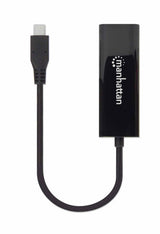 Manhattan USB-C to 2.5GBASE-T Gigabit (10/100/1000 Mbps & 2.5 Gbps) RJ45 Network Adapter, Multi-Gigabit Ethernet, Black, Three Year Warranty, Equivalent to US2GC30