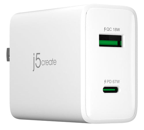 j5create JUP2367 mobile device charger Universal White AC Fast charging Indoor