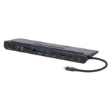 Manhattan USB-C Dock/Hub with Card Reader and MST, Ports (x9): Audio 3.5mm, DisplayPort, Ethernet, HDMI, USB-A (x3), USB-C and VGA, With Power Delivery (100W) to USB-C Port (Note add USB-C wall charger and USB-C cable needed),All Ports can be used...