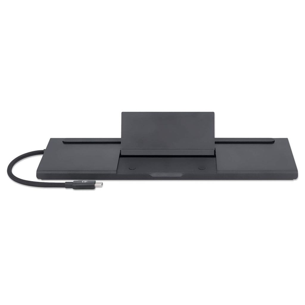 Manhattan USB-C Dock/Hub with Card Reader and MST, Ports (x9): Audio 3.5mm, DisplayPort, Ethernet, HDMI, USB-A (x3), USB-C and VGA, With Power Delivery (100W) to USB-C Port (Note add USB-C wall charger and USB-C cable needed),All Ports can be used...