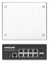 Intellinet Industrial 8-Port Gigabit Ethernet PoE+ Layer 2+ Web-Managed Switch with 2 SFP Ports IEEE 802.3at/af (PoE+/PoE) Compliant, PoE Power Budget up to 240 W, Layer 2+/Layer 3 Lite, IP30-Rated Metal Housing, Self-Healing Network, Endspan...