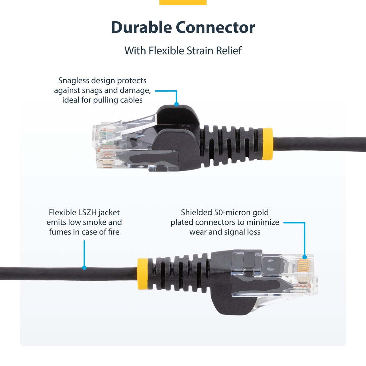 StarTech.com 1 ft. CAT6 Ethernet Cable - Slim - Snagless RJ45 Connectors - Black