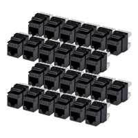 StarTech.com Cat6 Keystone Jack, 24-Pack RJ45 Ethernet Keystone Jacks, UTP Cat6 Wall Jack, 180-Degree 110 Punch Down, Black