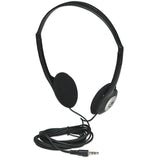 Manhattan Stereo On-Ear Headphones (3.5mm), Adjustable Split Headband, Foam Earpads, Speaker 80W max, Standard 3.5mm stereo jack/plug for audio output, cable 2.2m, Black, Three Year Warranty