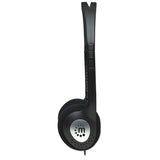 Manhattan Stereo On-Ear Headphones (3.5mm), Adjustable Split Headband, Foam Earpads, Speaker 80W max, Standard 3.5mm stereo jack/plug for audio output, cable 2.2m, Black, Three Year Warranty
