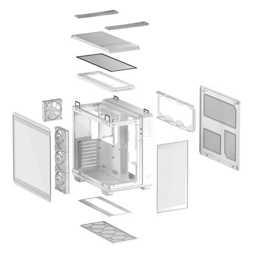 ASUS TUF GAMING GT502 Horizon TG ARGB White Midi Tower