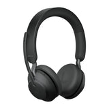 Jabra Evolve2 65 UC Stereo Std Headset Wireless Head-band Office/Call center USB Type-C Bluetooth Charging stand Black