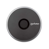 Manhattan Smartphone Wireless Charging Pad, QI certified, 10W, 7.5W and 5W charging, USB-C to USB-A cable included, USB-C input into pad, Cable 1.5m, Black, Three Year Warranty, Boxed