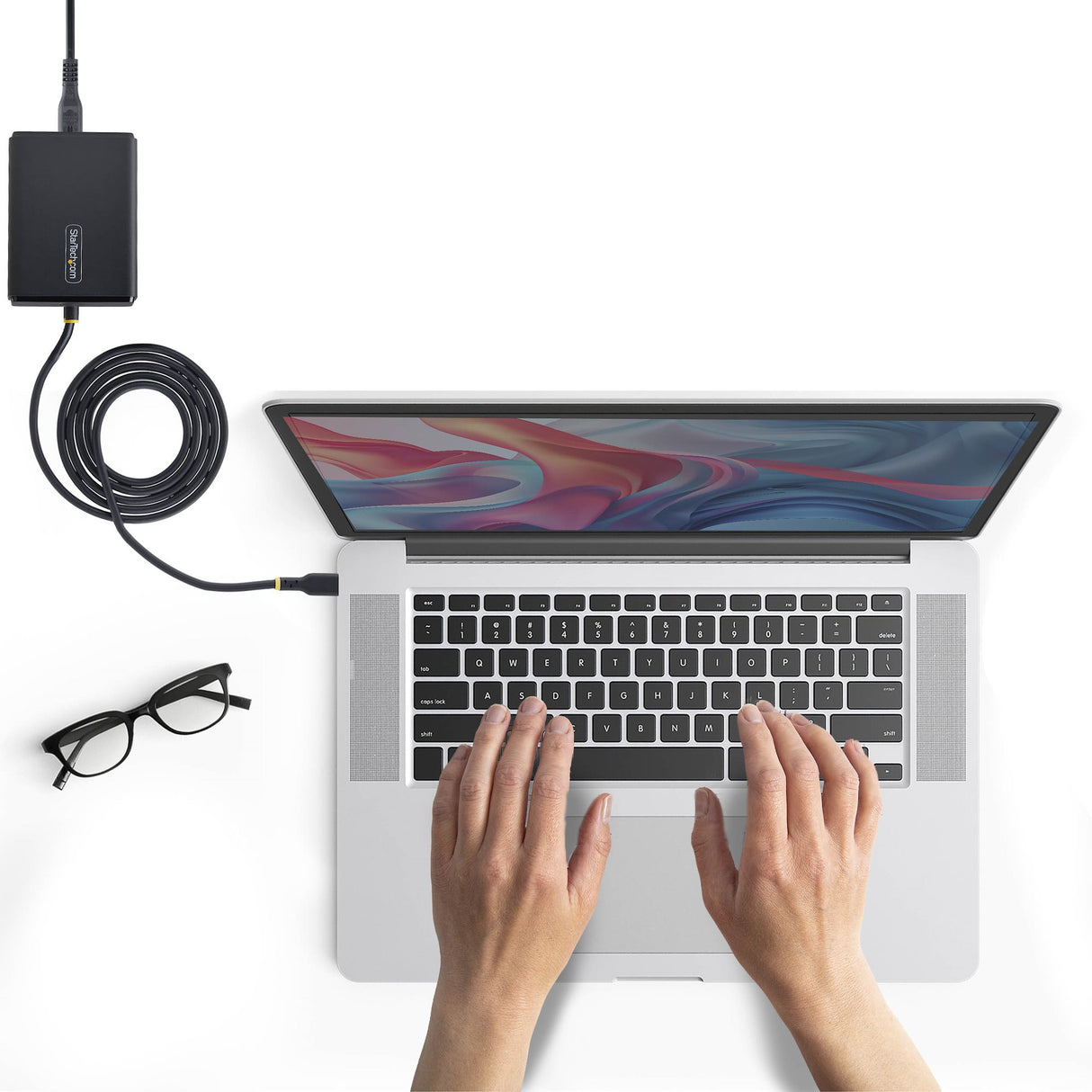 StarTech.com 100W USB-C Laptop Charger with 5ft (1.5m) Tethered USB-C Cable, Power Adapter Brick for Dell, HP ProBook, MacBook Pro, Microsoft Surface Pro