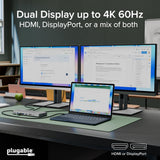 Plugable Technologies UD-6950PDH laptop dock/port replicator Wired USB 3.2 Gen 1 (3.1 Gen 1) Type-C Silver