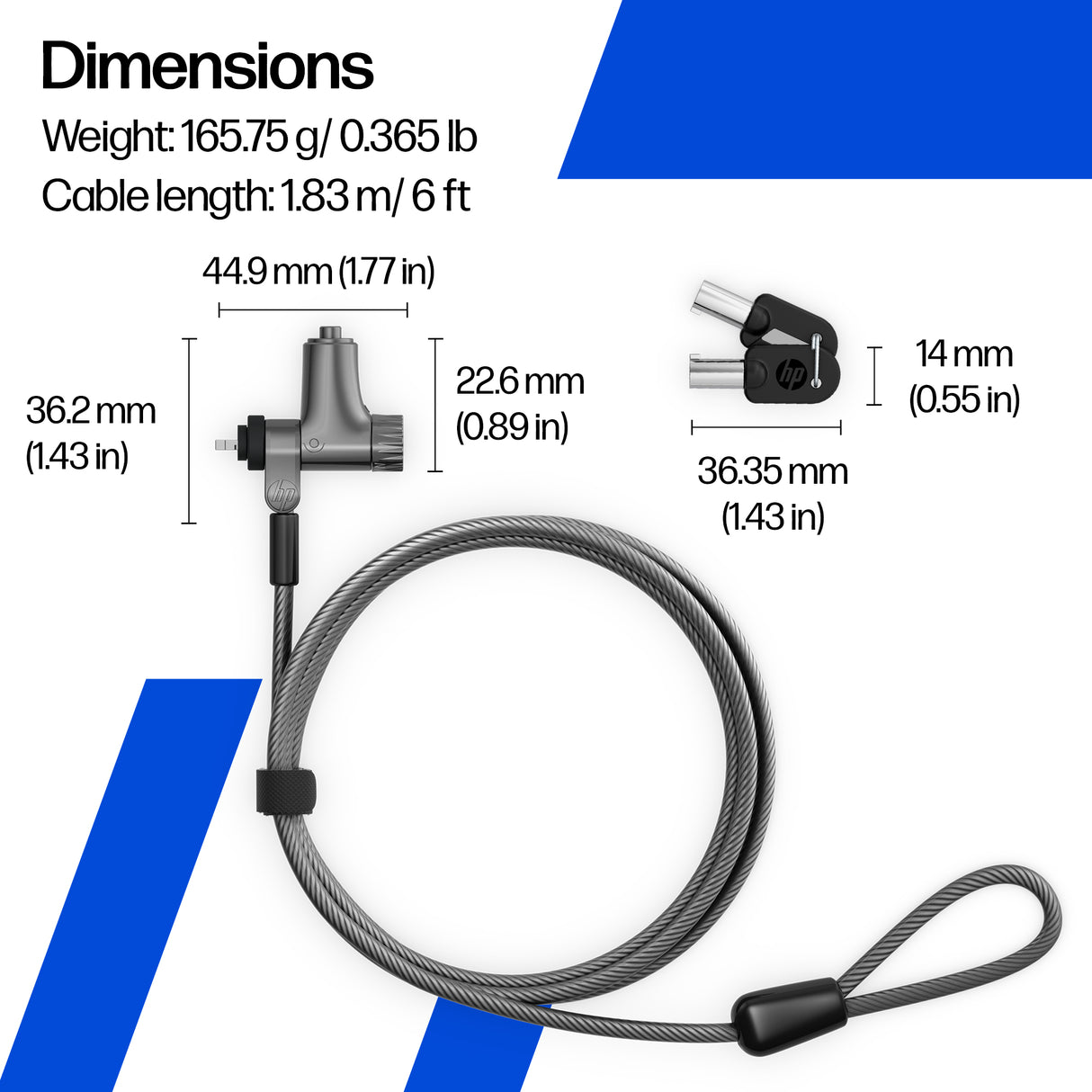 HP Universal Keyed Cable Lock