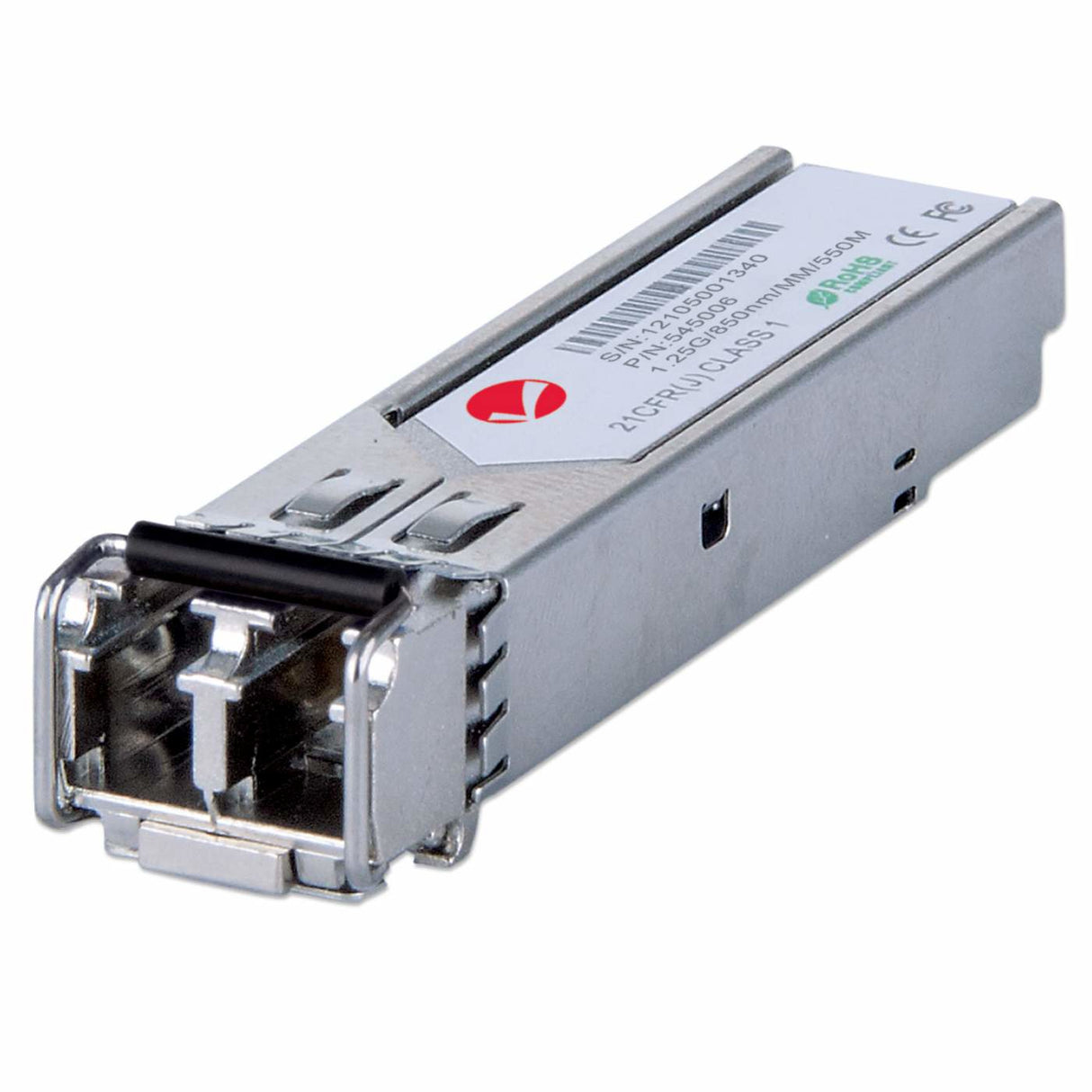 Intellinet Transceiver Module Optical, Gigabit Fiber SFP Mini-GBIC, 1000Base-Sx (LC) Multi-Mode Port, 550m, Wavelength 850nm, Ethernet, Fibre, MSA Compliant, Equivalent to Cisco GLC-SX-MM, Three Year Warranty