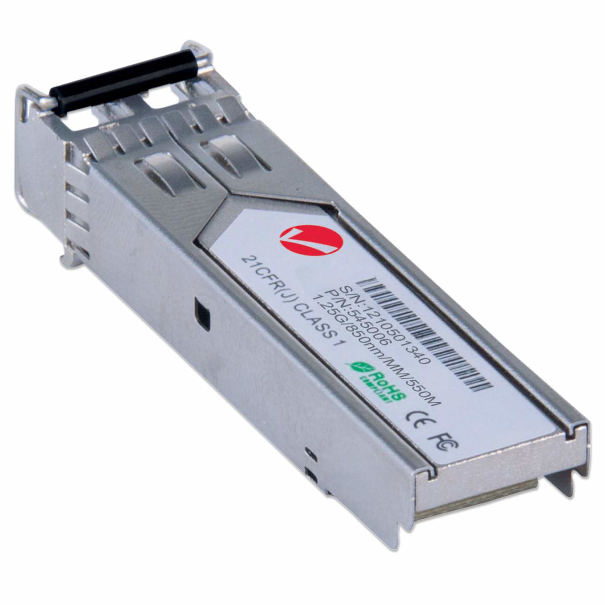 Intellinet Transceiver Module Optical, Gigabit Fiber SFP Mini-GBIC, 1000Base-Sx (LC) Multi-Mode Port, 550m, Wavelength 850nm, Ethernet, Fibre, MSA Compliant, Equivalent to Cisco GLC-SX-MM, Three Year Warranty