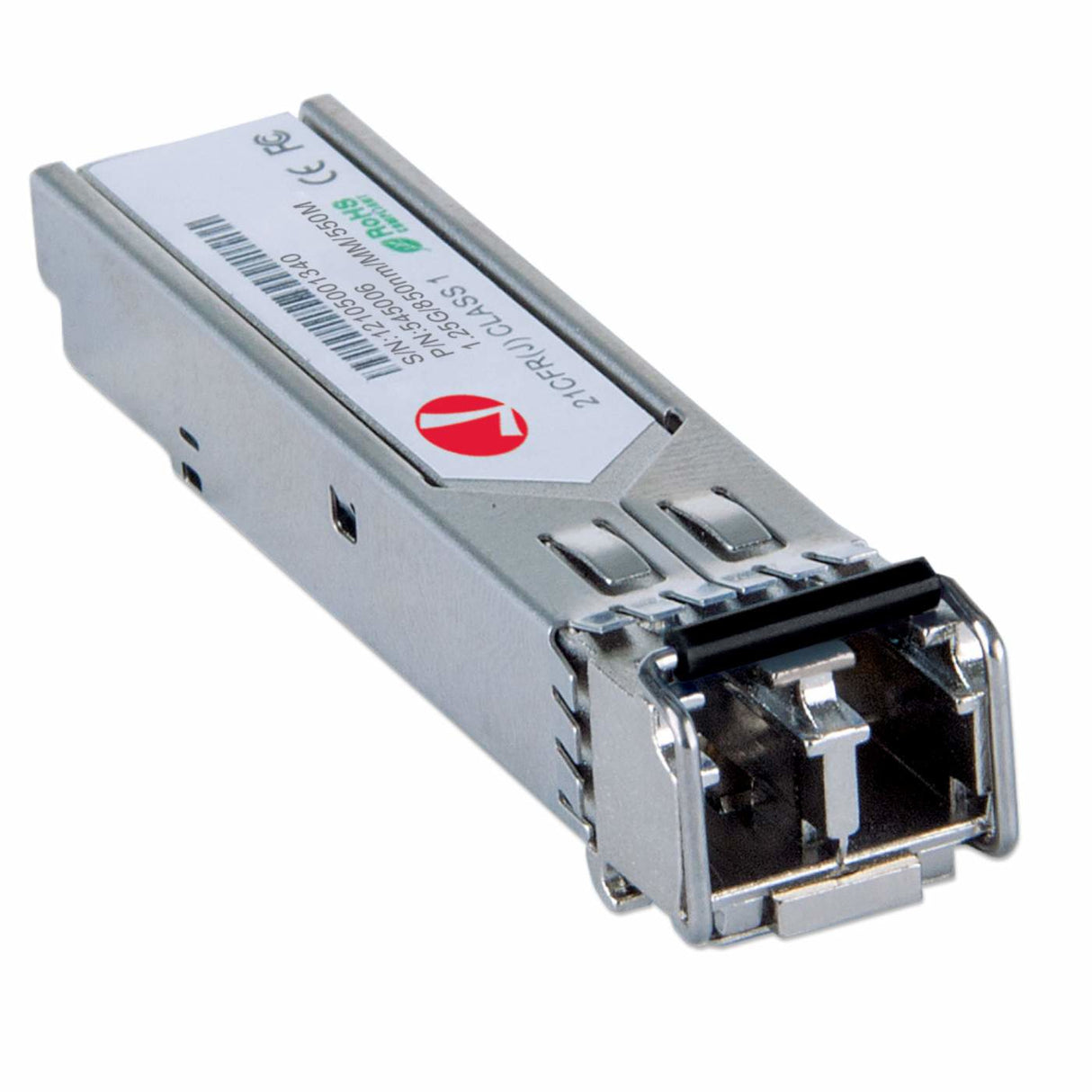 Intellinet Transceiver Module Optical, Gigabit Fiber SFP Mini-GBIC, 1000Base-Sx (LC) Multi-Mode Port, 550m, Wavelength 850nm, Ethernet, Fibre, MSA Compliant, Equivalent to Cisco GLC-SX-MM, Three Year Warranty
