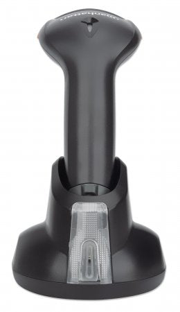 Manhattan Wireless 2D Handheld Barcode Scanner, 250mm Scan Depth, up to 80m effective range (line of sight), Max Ambient Light 100,000 lux (sunlight), Black, Three Year Warranty