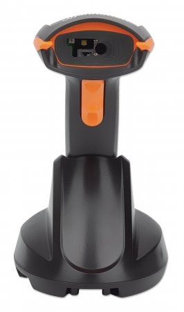 Manhattan Wireless 2D Handheld Barcode Scanner, 250mm Scan Depth, up to 80m effective range (line of sight), Max Ambient Light 100,000 lux (sunlight), Black, Three Year Warranty
