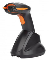 Manhattan Wireless 2D Handheld Barcode Scanner, 250mm Scan Depth, up to 80m effective range (line of sight), Max Ambient Light 100,000 lux (sunlight), Black, Three Year Warranty