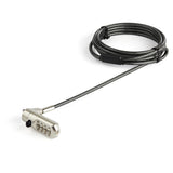 StarTech.com 6.6ft (2m) Laptop Cable Lock - Nano Slot Compatible 4 Digit Combination Security Cable Lock - Anti-Theft Vinyl Coated Steel Cable Lock for Nano Slot Computer/Device - TAA