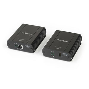 StarTech.com USB 2.0 Extender over Cat5/Cat5e/Cat6 Ethernet Cable (RJ45) - 330ft/100m Industrial USB Extender Adapter Kit w/ ESD Protection & Metal Case - Externally Powered - 480 Mbps