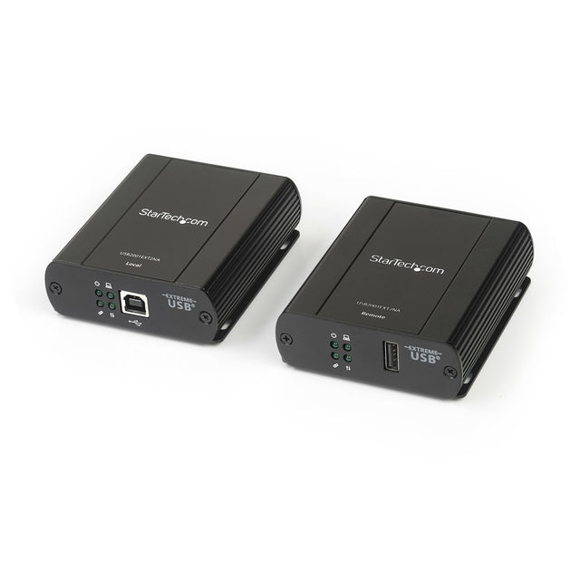 StarTech.com USB 2.0 Extender over Cat5/Cat5e/Cat6 Ethernet Cable (RJ45) - 330ft/100m Industrial USB Extender Adapter Kit w/ ESD Protection & Metal Case - Externally Powered - 480 Mbps