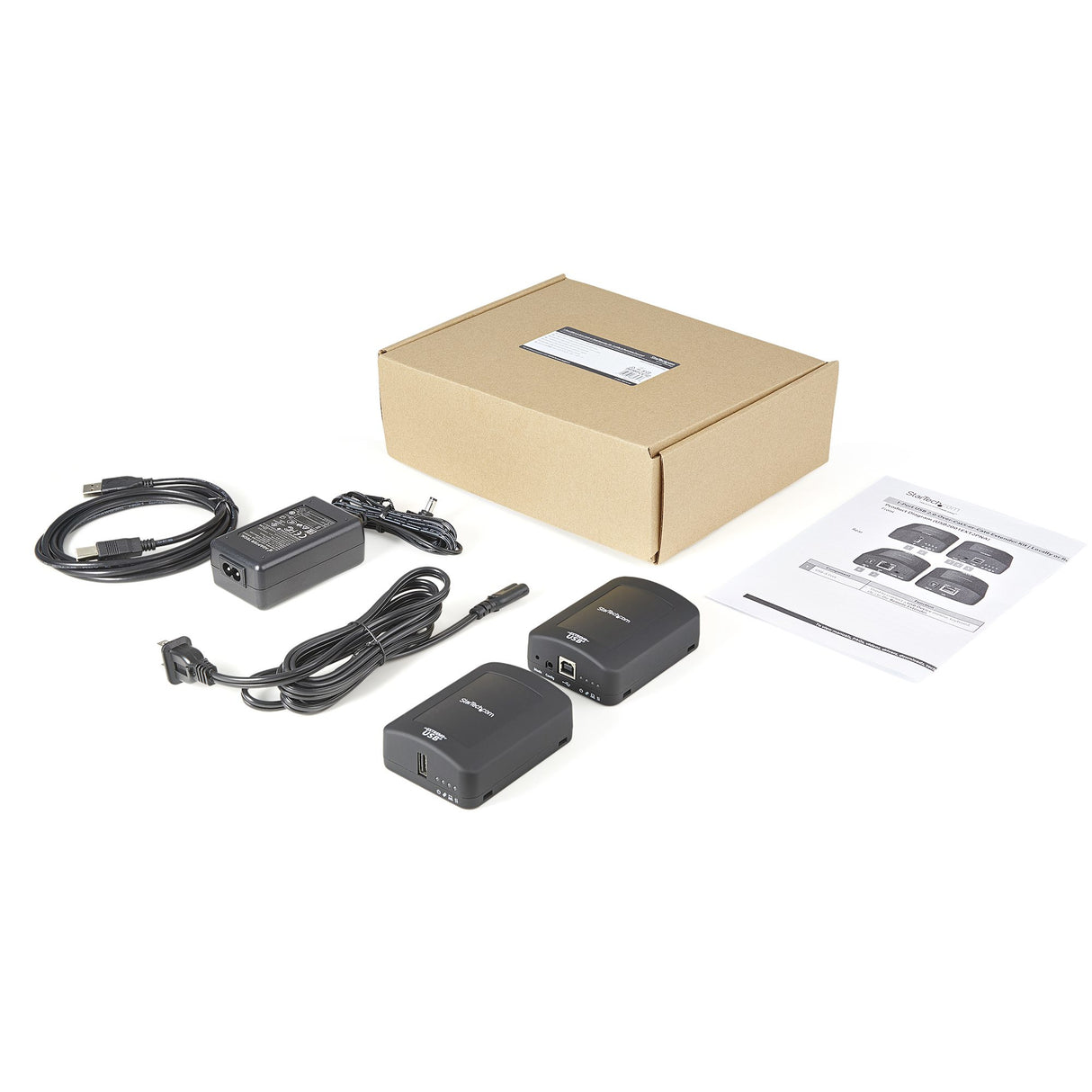 StarTech.com USB 2.0 Extender over Cat5e/Cat6 Cable (RJ45) - Locally or Remotely Powered Industrial Metal USB Extender Adapter Kit w/ ESD Protection - 330ft/100m - 480 Mbps