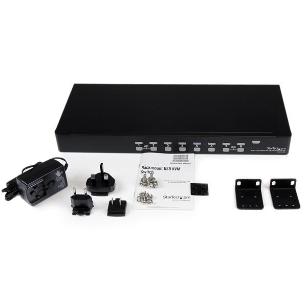 StarTech.com 8 Port 1U Rackmount USB KVM Switch with OSD - TAA