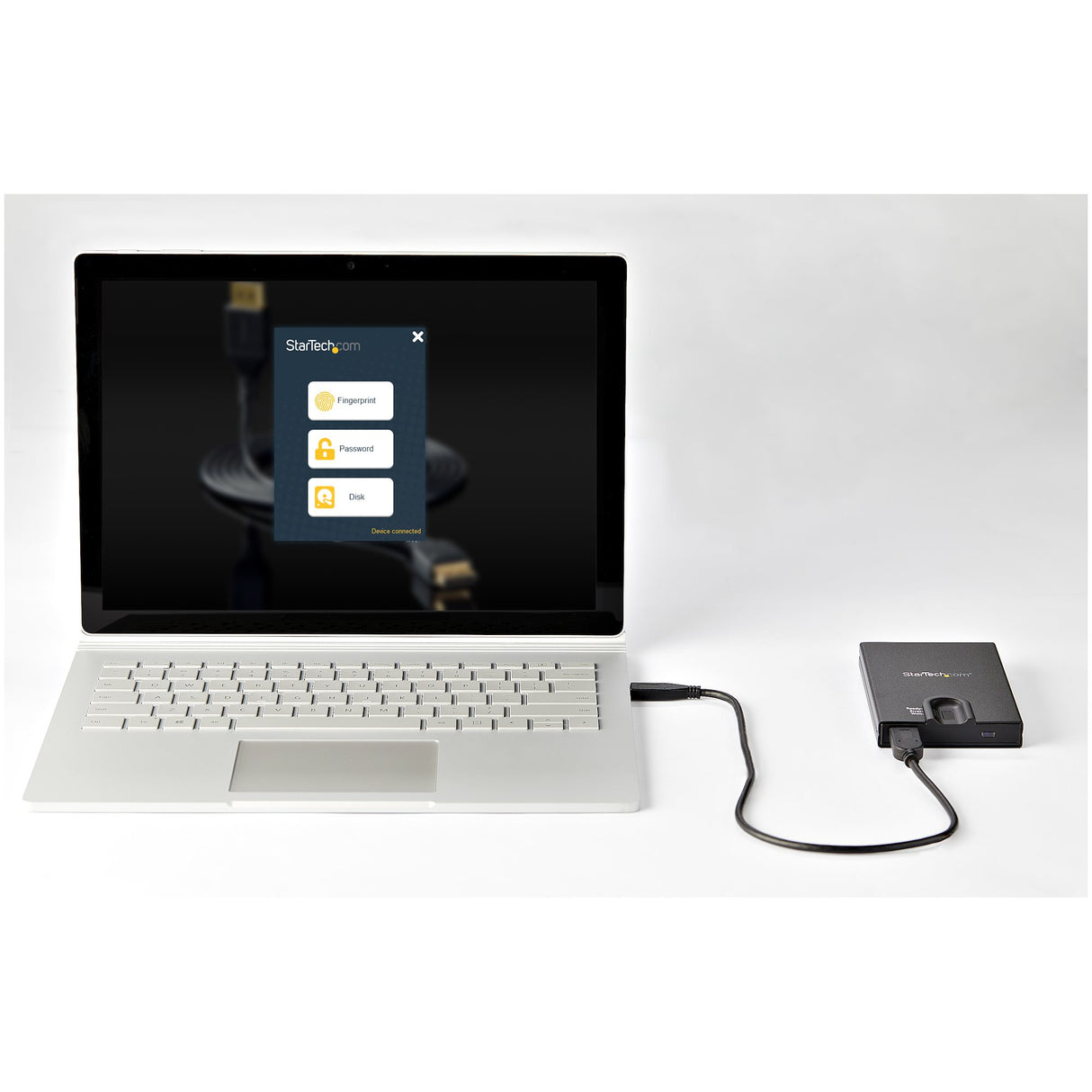 StarTech.com Biometric Enclosure - Encrypted USB 3.0 2.5" SATA Hard Drive Enclosure - Fingerprint/Password Access - 256-bit AES Data Encryption - Secure External USB 3.1 Gen 1 to HDD/SSD