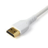 StarTech.com 6ft (2m) Slim HDMI Cable, Flexible Premium Certified HDMI 2.0 Cord with Ethernet, UHD 4K 60Hz HDR10, Durable Aramid Fiber Design with TPE Jacket, White