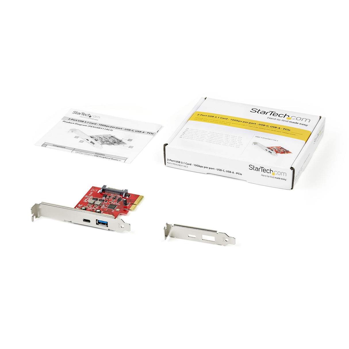 StarTech.com 2-Port 10Gbps USB-A & USB-C PCIe Card - USB 3.2 Gen 2 PCI Express Type C/A Host Controller Card Adapter - USB 3.2 Gen 2 PCIe Expansion Add-On Card - Windows, macOS, Linux - TAA