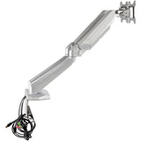 StarTech.com Desk Mount Dual Monitor Arm with USB & Audio, Desk Clamp VESA Mount for up to 32" (17.6lb/8kg) Displays, Ergonomic Full Motion Dual Monitor Arm - Silver