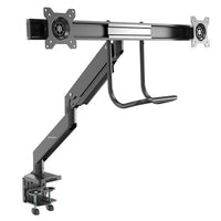 StarTech.com Desk Mount Dual Monitor Arm - Ergonomic Dual Monitor VESA Mount 32" (17.6lb/8kg) Displays - Crossbar Handle for Synchronized Full Motion - Height Adjustable - C-Clamp/Grommet