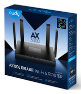 Cudy WR3000 wireless router Gigabit Ethernet Dual-band (2.4 GHz / 5 GHz) Black