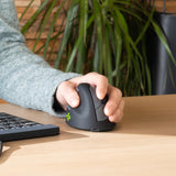 R-Go Tools Ergonomic mouse R-Go HE Break with break software, large (hand size ≥ 185 mm), left-handed, Bluetooth, black
