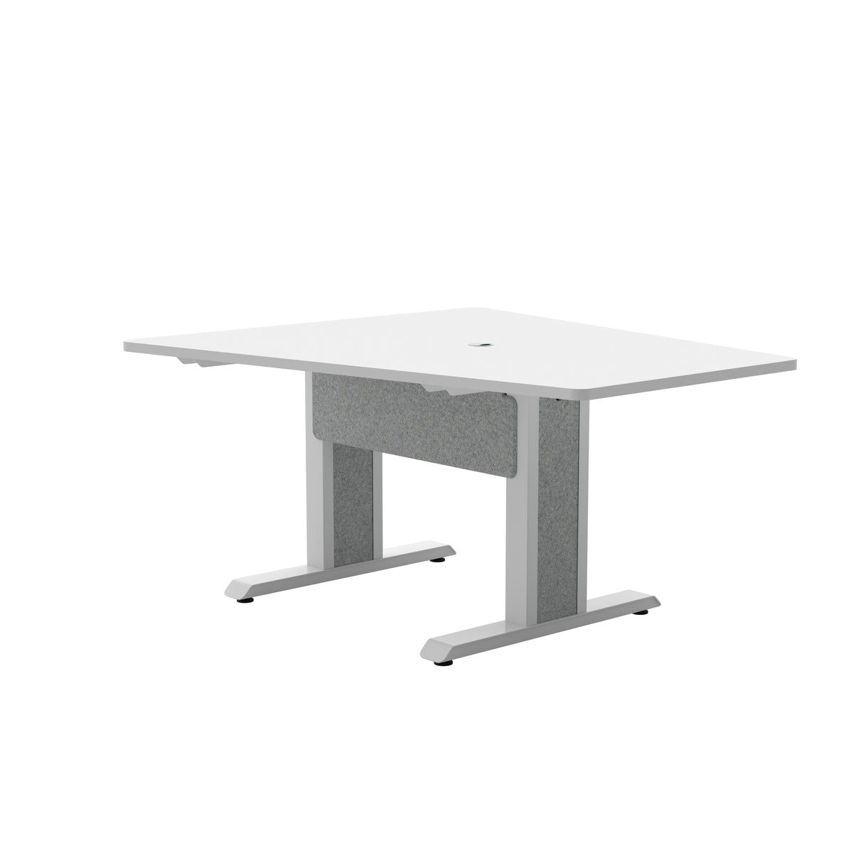 Middle Atlantic ForumTM 59" Angle Table for 3 to 5 People, 30" Seated Height, Designer White Table Top with Light Table Base