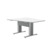 Middle Atlantic ForumTM 59" Angle Table for 3 to 5 People, 30" Seated Height, Designer White Table Top with Light Table Base