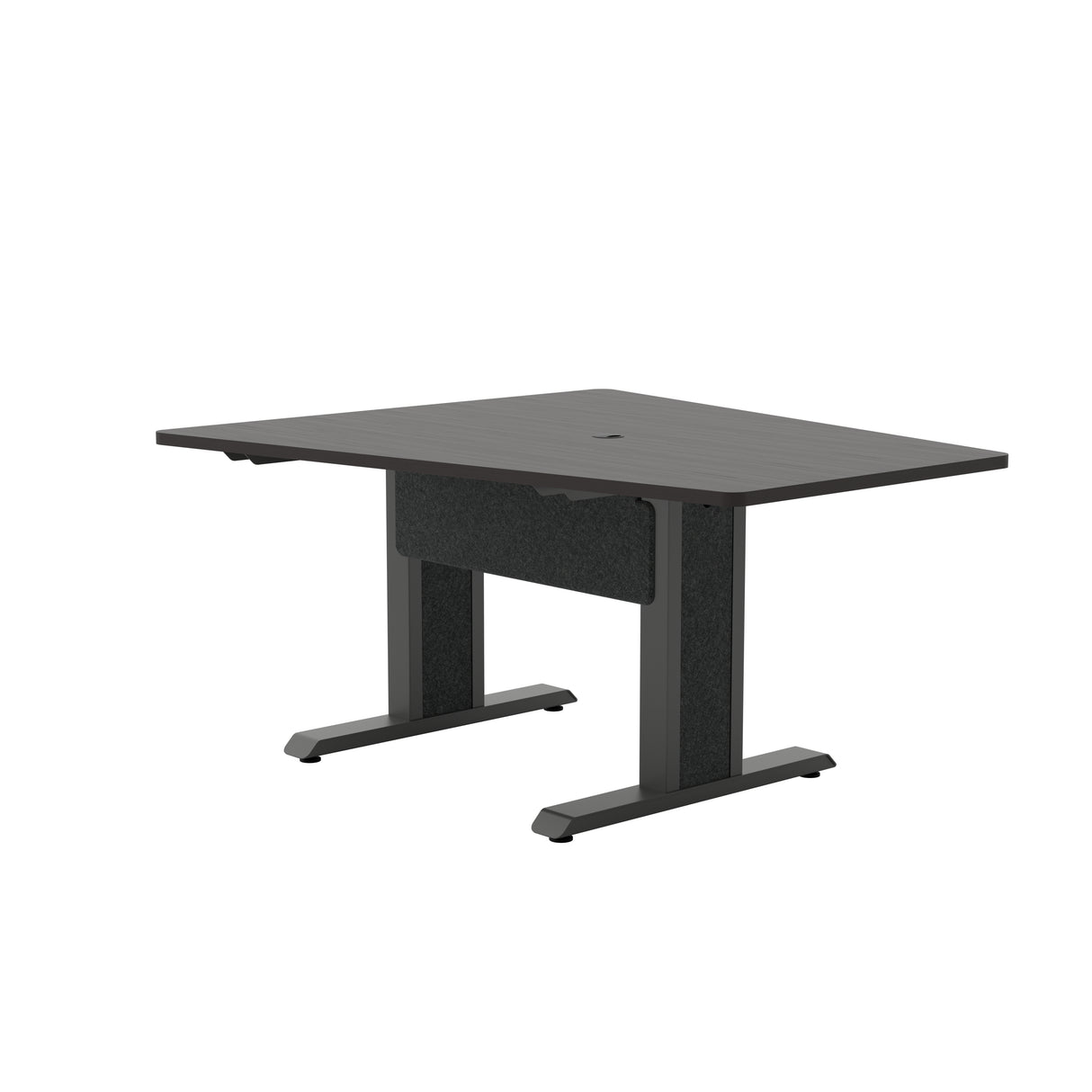 Middle Atlantic ForumTM 59" Angle Table for 3 to 5 People, 30" Seated Height, Designer White Table Top with Light Table Base