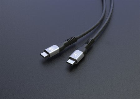 Manhattan Fast USB-C to USB-C Cable (240W), 2m, 240W Laptop Charging, Works with ALL Laptops (Note additional USB-C 240W wall charger needed), Extra-Long Reach for Desk or Floor Sockets, 3 year Warranty