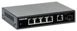 Intellinet 5-Port Gigabit Ethernet PoE+ Switch with SFP Port, Four PSE PoE Ports, IEEE 802.3at/af (PoE+/PoE) Compliant, PoE Power Budget of 91 W, Desktop Format, Wall-mount Option