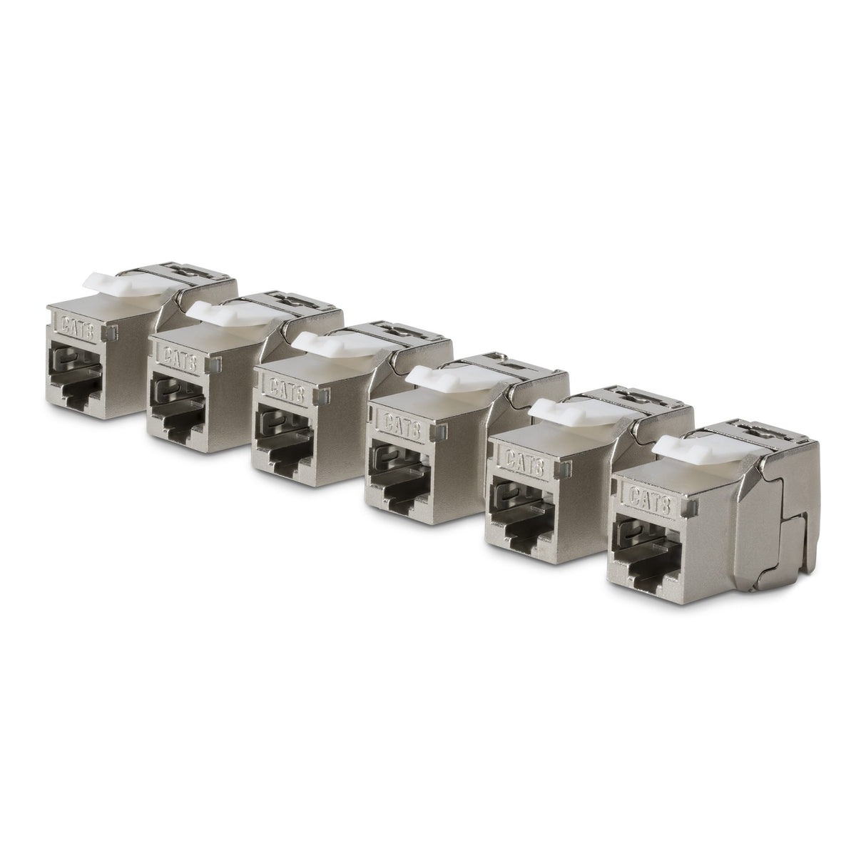 StarTech.com Cat8 Keystone Jack, 6-Pack RJ45 Ethernet Keystone Jacks, STP Cat8 Wall Jack, 180-Degree Toolless