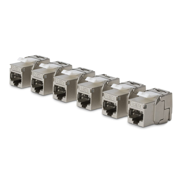 StarTech.com Cat8 Keystone Jack, 6-Pack RJ45 Ethernet Keystone Jacks, STP Cat8 Wall Jack, 180-Degree Toolless