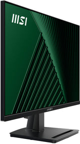MSI Pro MP245G 24 Inch Monitor, FHD (1920 x 1080), 100Hz, IPS, 1ms, 1x HDMI 1.4b, 1x DP 1.2a output, 1x D-Sub(VGA), Built-in Speakers, Anti-Glare, Anti-Flicker, Less Blue light, TÜV Certified, VESA, Kensington, Black